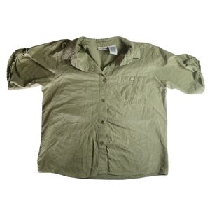 White Stag Light Green Casual Button Down Shirt 100% Cotton